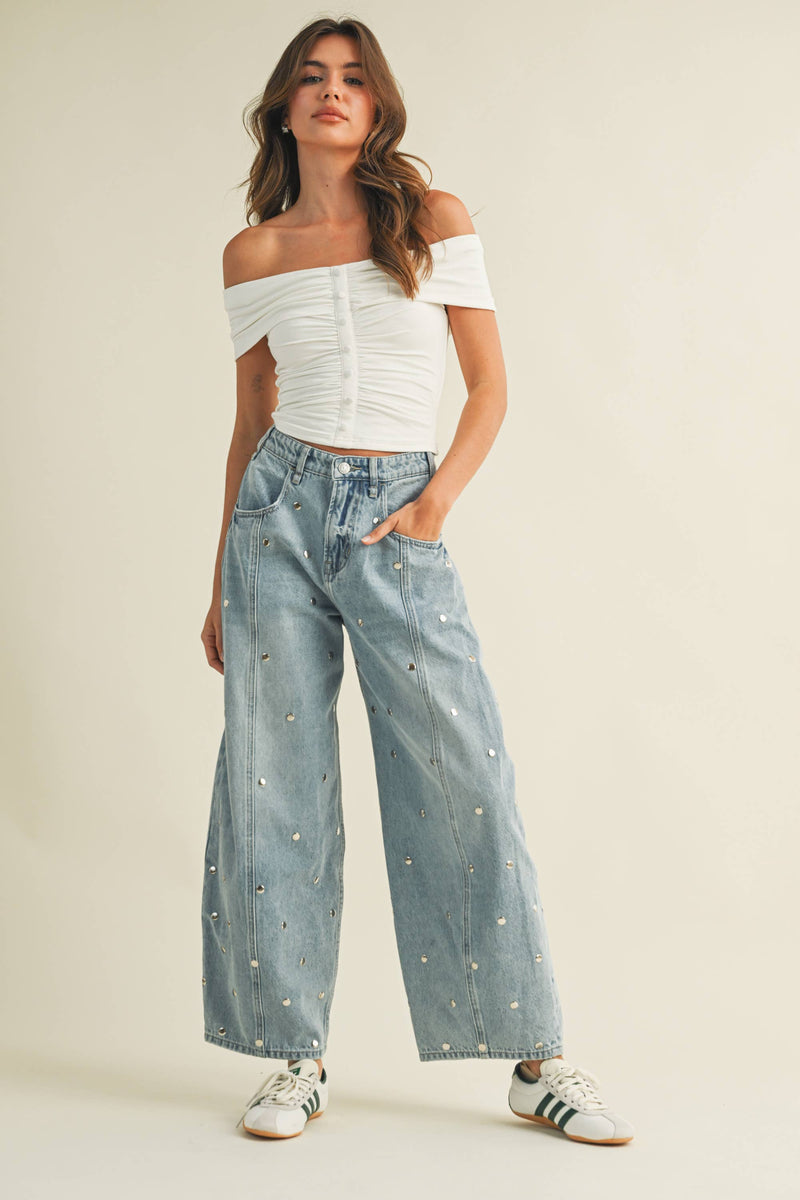 Rivet Denim Pants