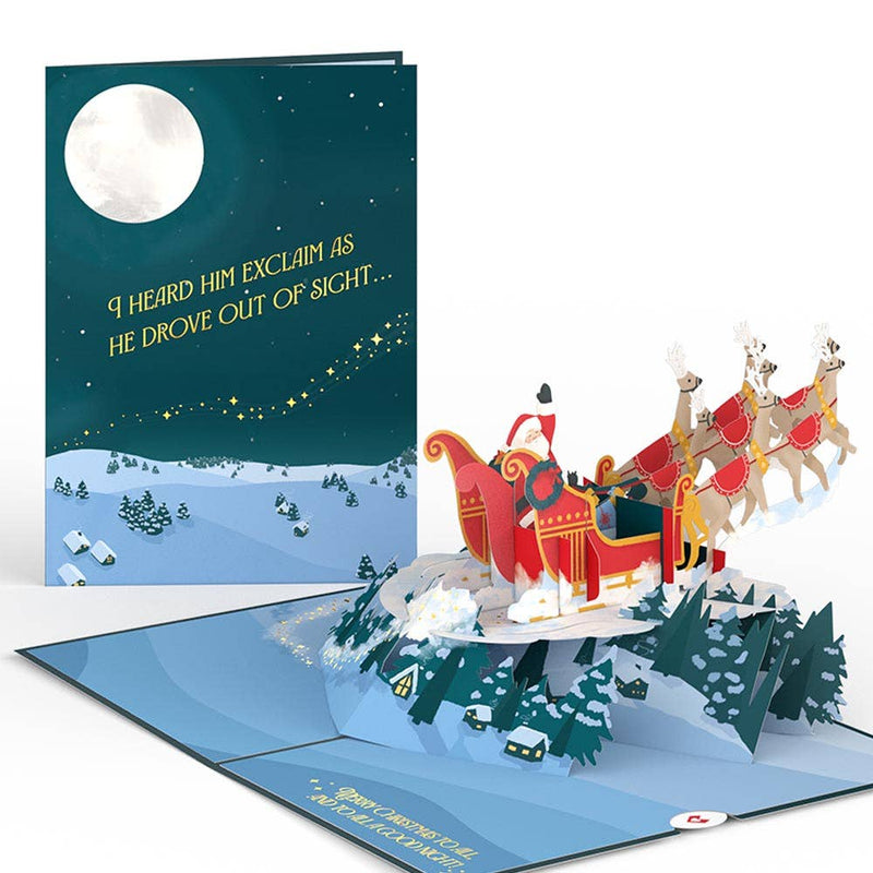 Night Sky Santa Sleigh Pop-up Card