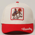 Cap with cowboy graphic and 'Howdy' text on a gray background