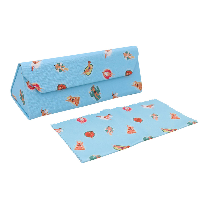Pool Time Folding Glasses Case with Cleaning Cloth