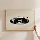 Skate Session on Vinyl Record Minimal Art Print