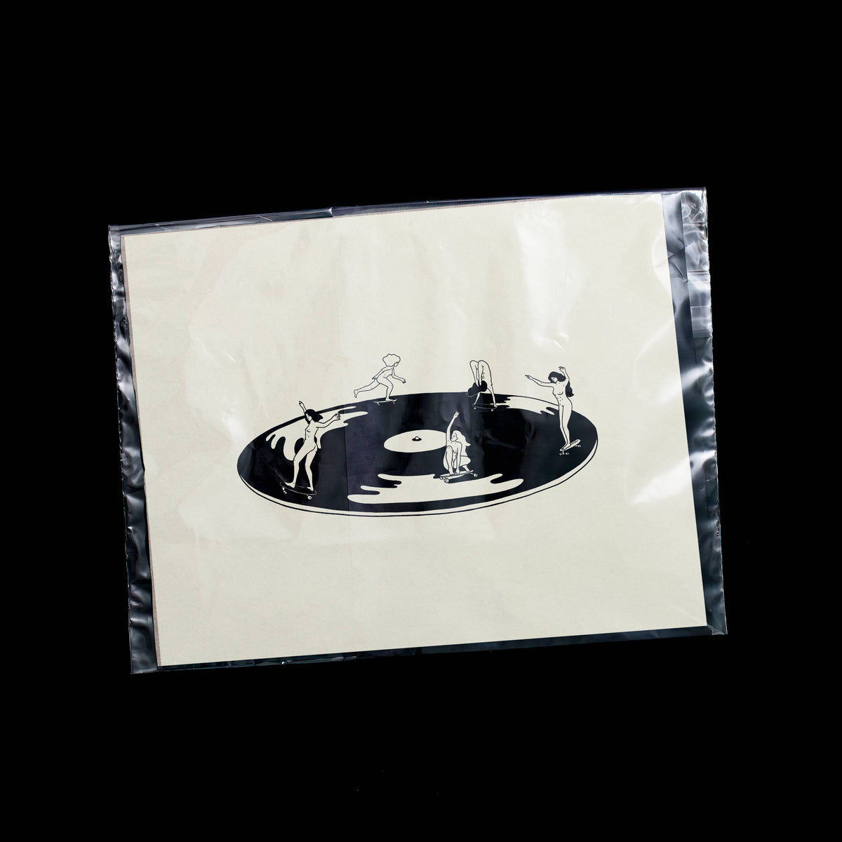 Skate Session on Vinyl Record Minimal Art Print