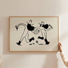 Frolicking Cowgirls With Wine Minimal Western Art Print