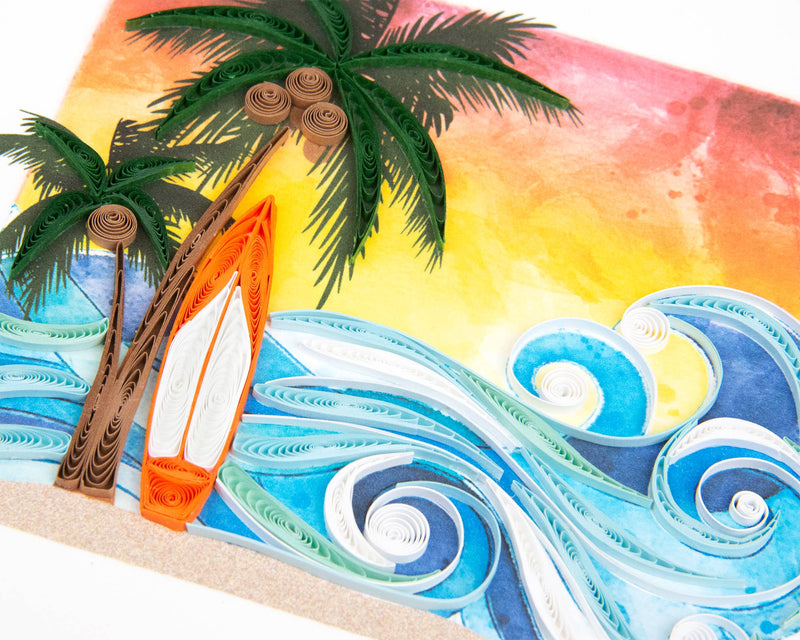 Quilled Surfing Paradise Card
