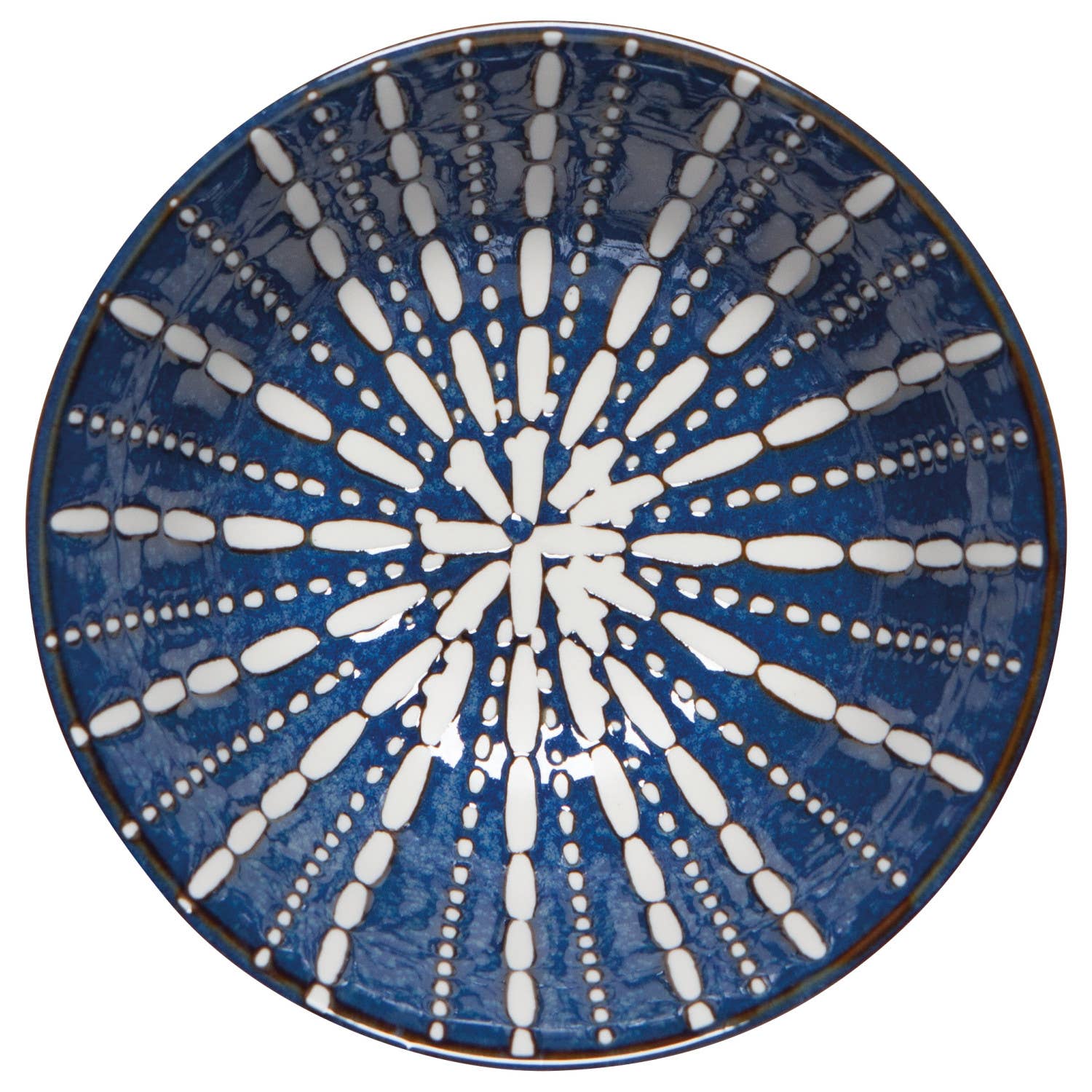 Pulse Stamped Bowl - Medium, porcelain with vibrant blue and white stamped design.