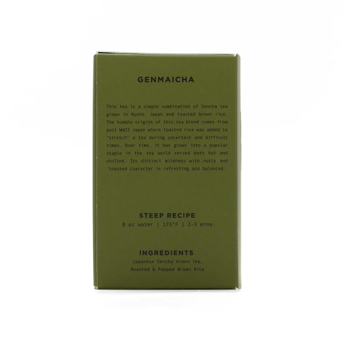 Genmaicha tea, a unique blend of Kyoto-grown Sencha tea and toasted brown rice, offering a refreshing, nutty flavor.