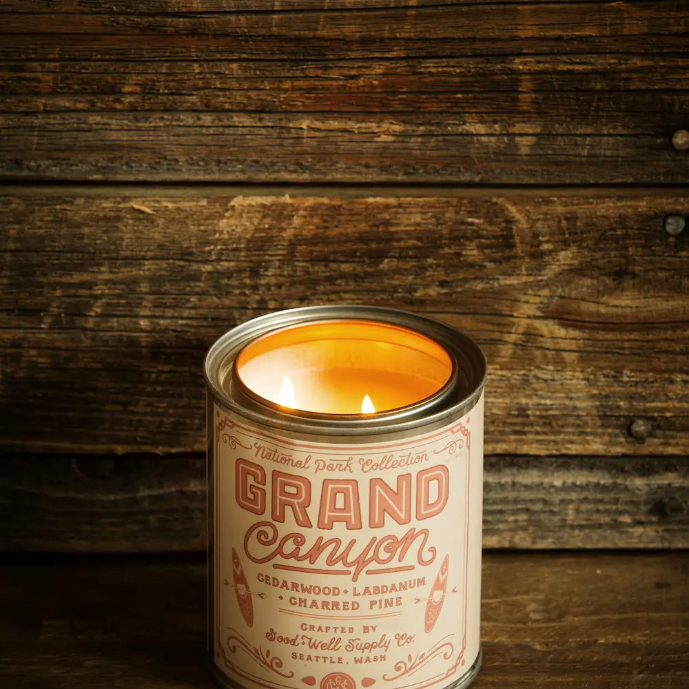 Grand Canyon Soy Candle in sustainable packaging, emitting an enchanting scent evocative of the majestic landscape.