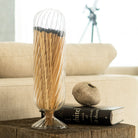 Helix Fireplace Matches in a glass cloche with a unique helix pattern, perfect for decorating your home.