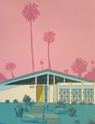 Palm Springs House Print - A stylish homage to Palm Springs architecture, blending mid-century elegance with desert charm.