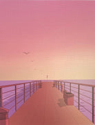 Hermosa Beach Pier Print: Artistic depiction of the iconic pier in Hermosa Beach, capturing the sun-drenched shoreline and vibrant coastal energy