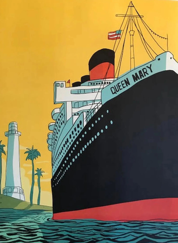 Queen Mary Print - A tribute to the majestic ocean liner, capturing the timeless elegance and grandeur of the historic Queen Mary.