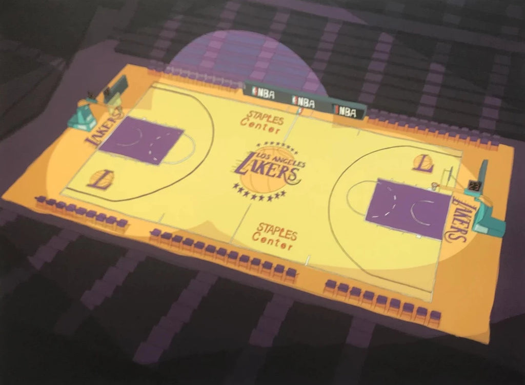 Lakers Stadium Print - A dynamic depiction of the iconic Lakers stadium, capturing the spirit of the game in every detail.