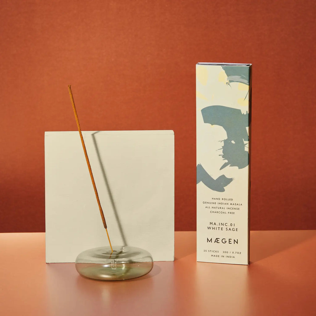 White Sage Genuine Indian Masala Incense Sticks in a traditional package.