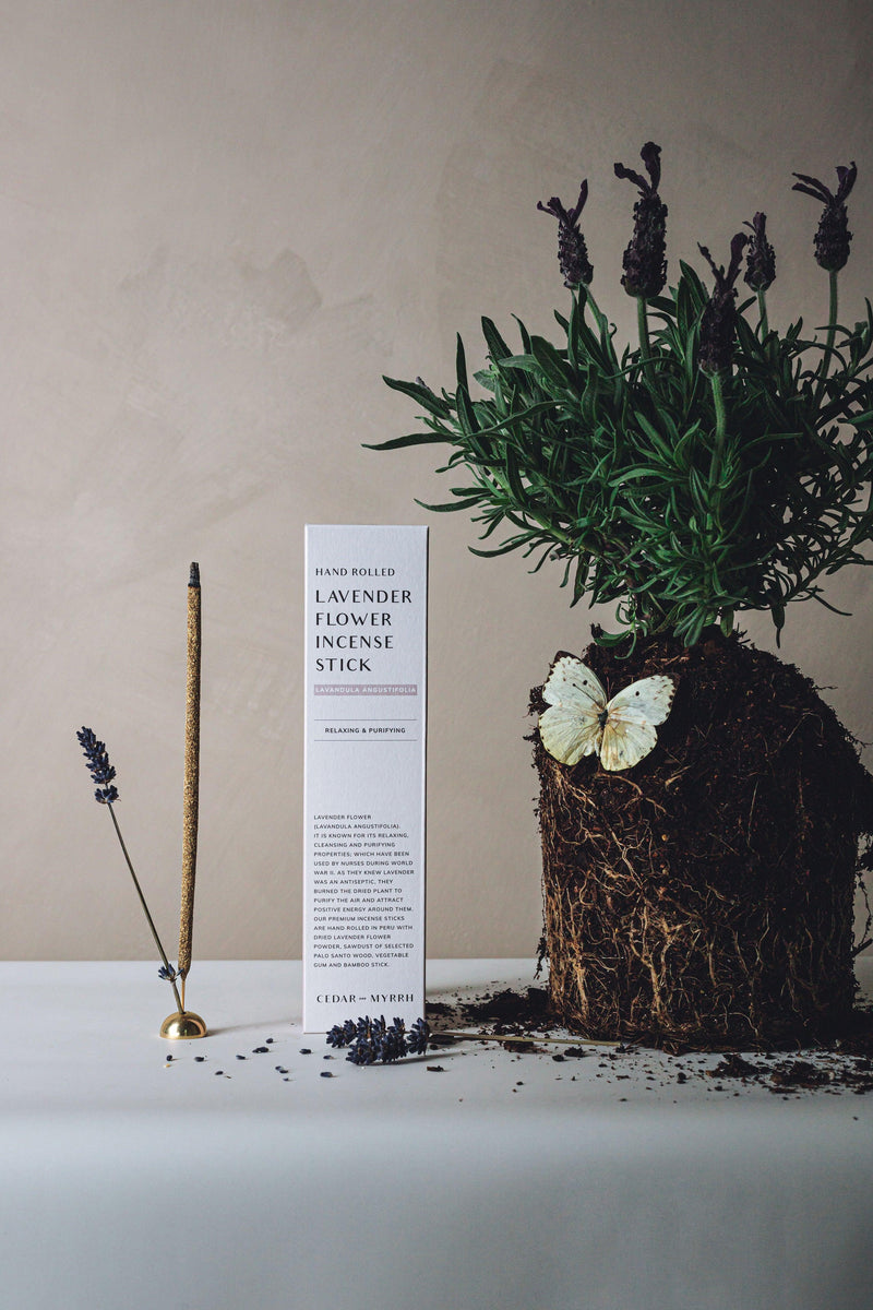Hand Rolled Lavender Incense Stick, artisanal incense with a delicate fragrance, creating a serene and tranquil ambiance.