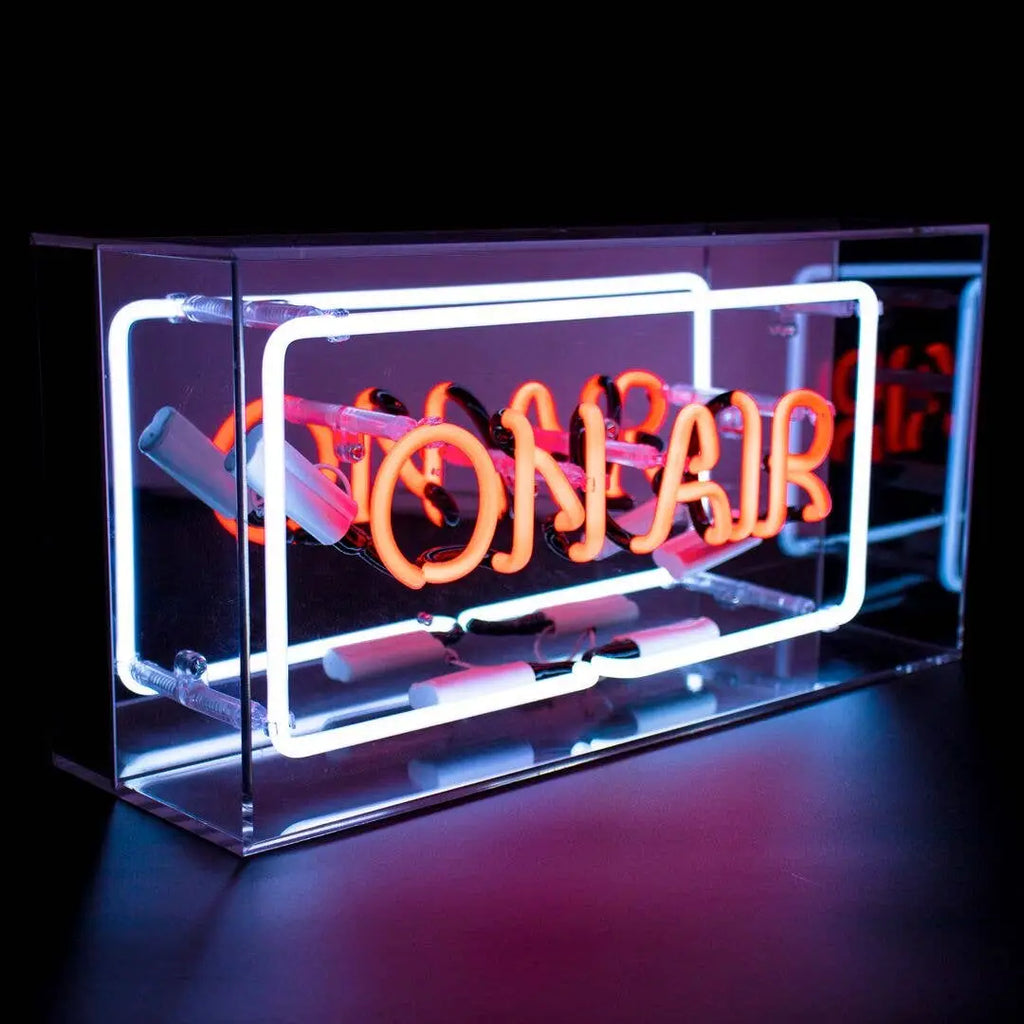 A vibrant Neon 'On Air' Light in a classic broadcasting sign style, perfect for adding a unique touch to your space.