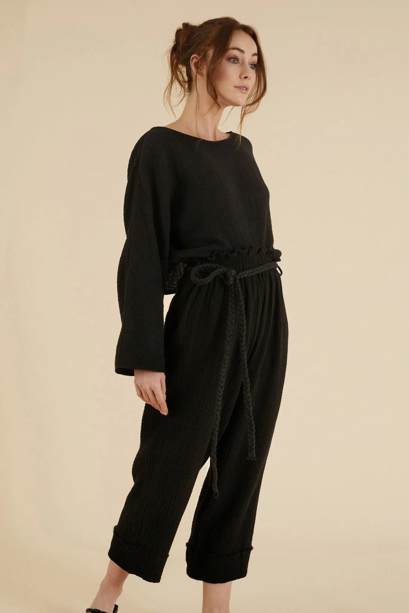Paloma Paper Bag Pants - Chic and versatile high-waisted pants with a paper bag waist.