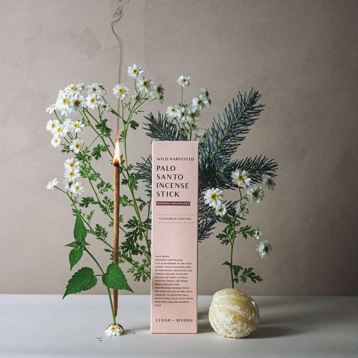 Cedar and Myrrh - Hand Rolled Palo Santo Incense Stick