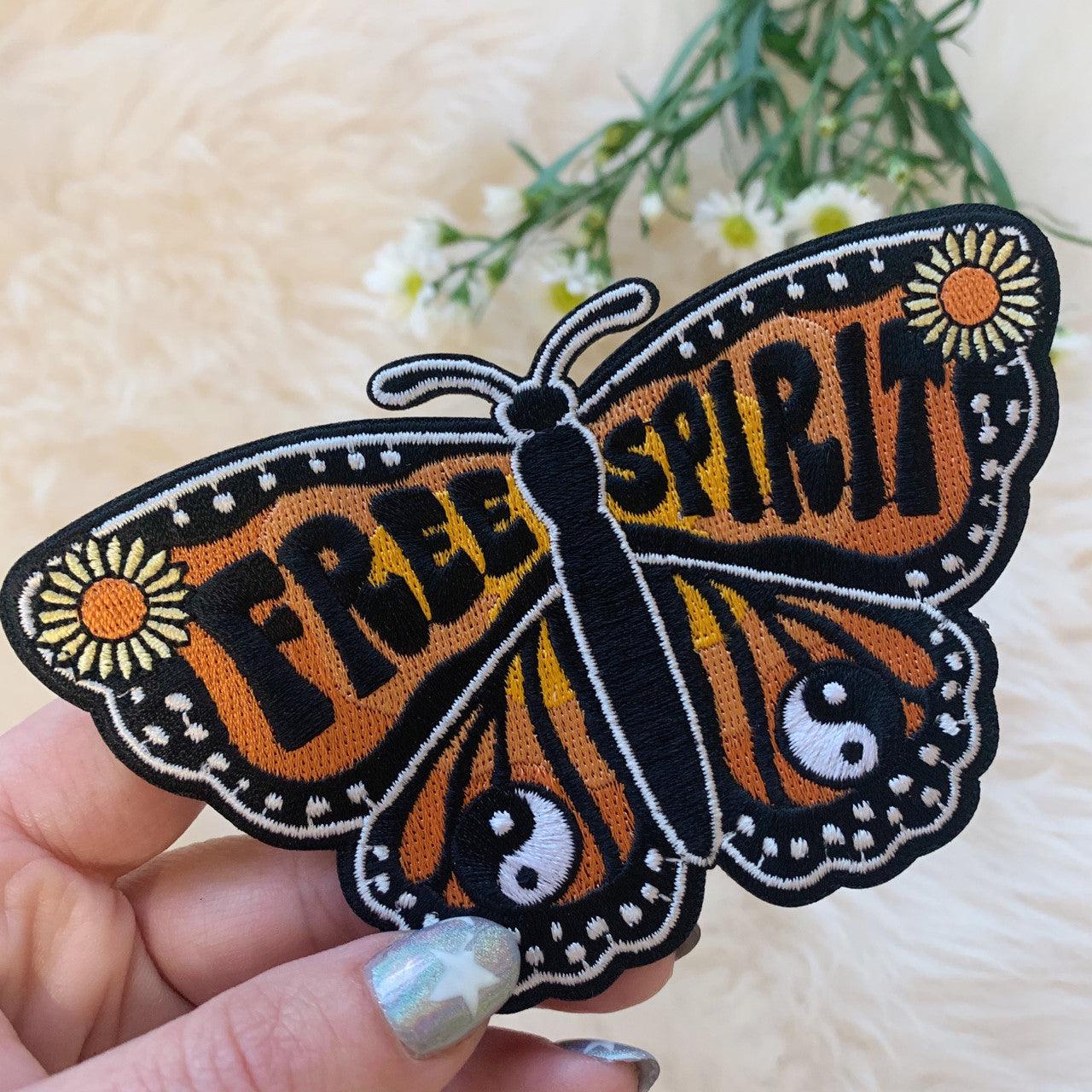 Large Free Spirit Butterfly Patch, showcasing a beautifully detailed butterfly design, representing transformation and unrestrained freedom.