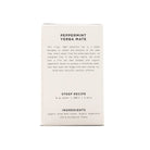 Botanical tea blend featuring fire-dried yerba mate and organic peppermint leaves for a soothing, energizing infusion.