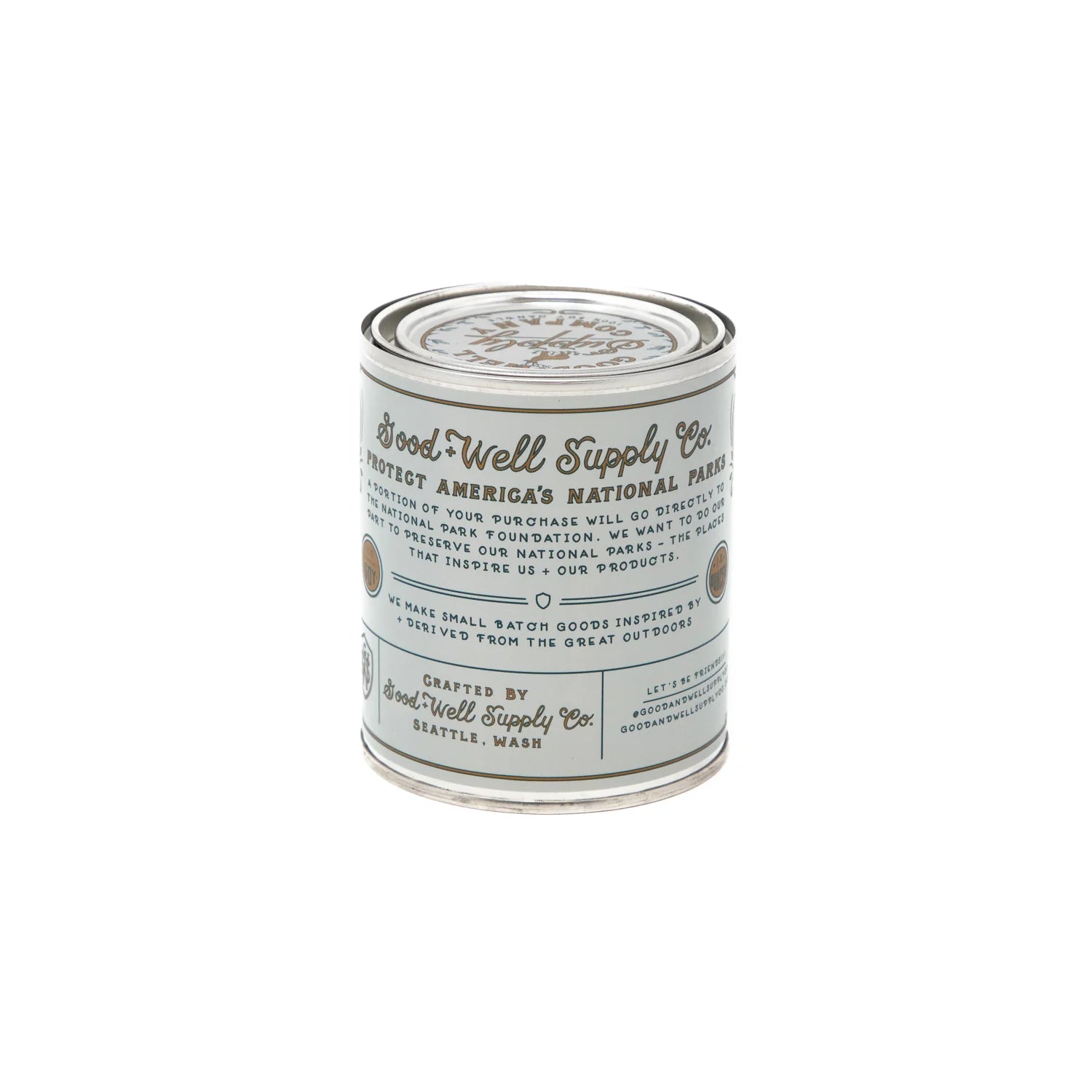 Handcrafted all-natural soy Redwood National Park Candle with the scents of redwood, raspberry, and sandalwood.