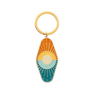 'Sun and Sea Enamel Keychain' made from sturdy enamel, featuring a fun sun-and-sea design"