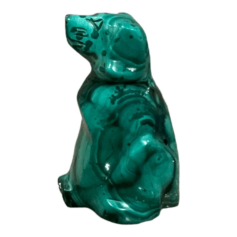 Malachite Dog Figure