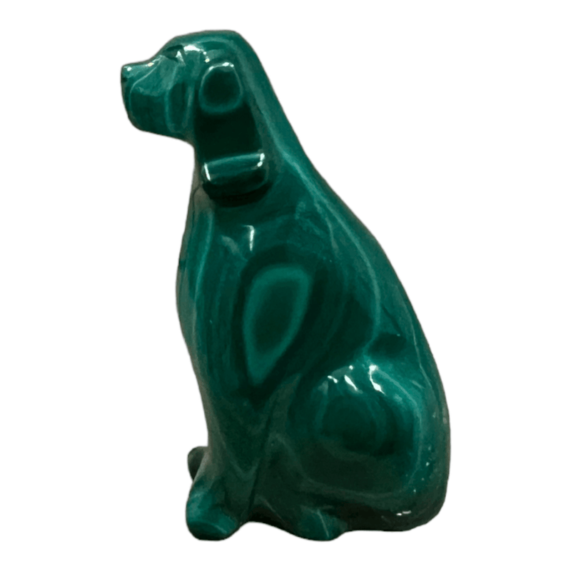 Malachite Dog Figure