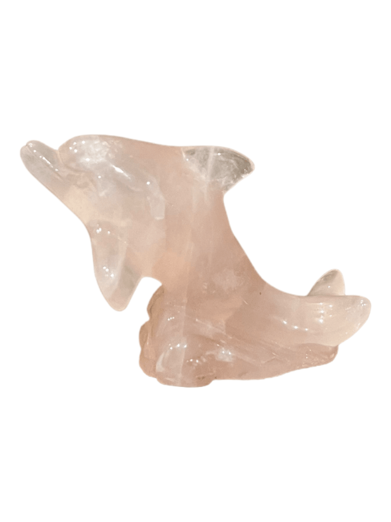 Rose Quartz Dolphin Figure