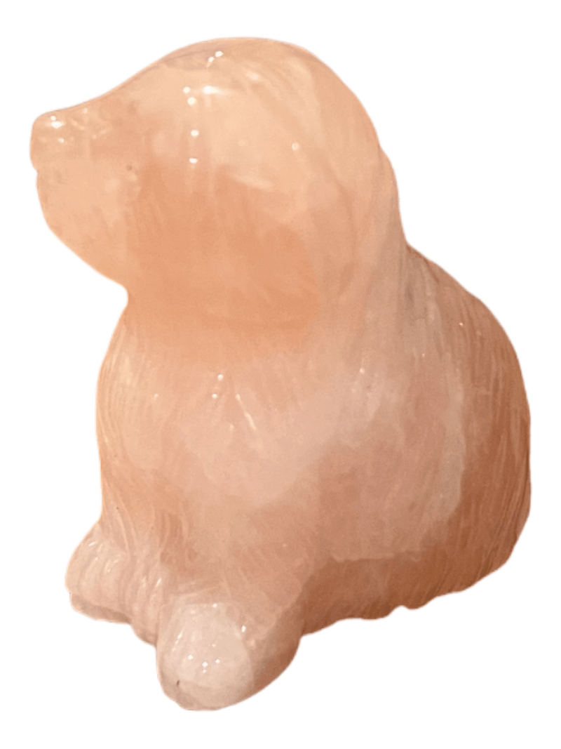 Rose Quartz Dog Figure