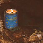 Yellowstone Soy Candle in sustainable packaging, diffusing a captivating scent reflective of the park's diverse landscapes.