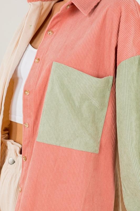 Elegant corduroy shirt showcasing the signature ridged texture in a modern tailored design.