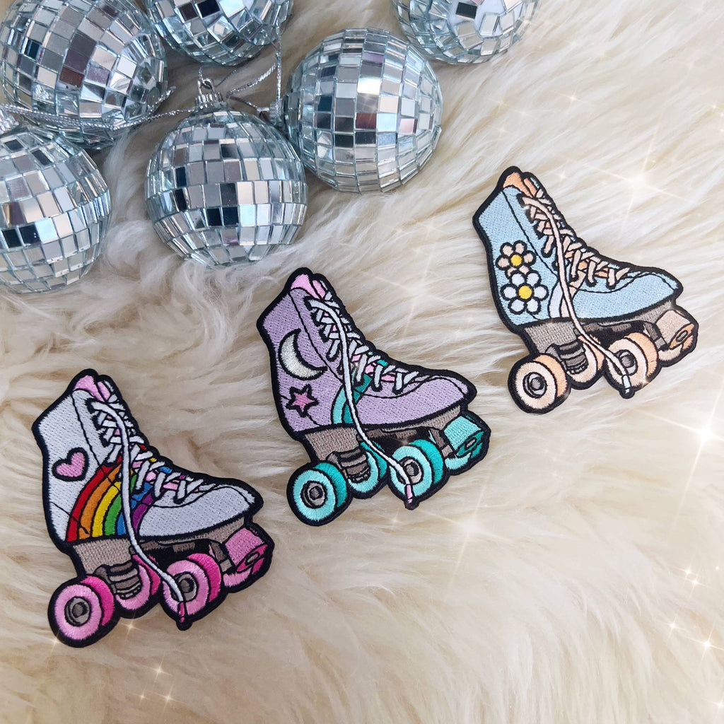 Roller Skate Patches - Rainbow - Vibrant patches with detailed roller skate designs for a playful and retro vibe.
