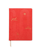 Image showcasing the 'Good Things Cloth Covered Journal', with an attractive fabric cover design.