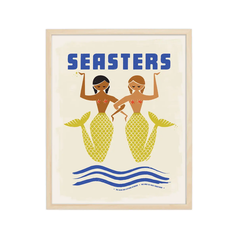 Artistic portrayal of sisters sharing moments by the sea, representing the deep bond of family and the tranquility of ocean waves.