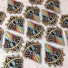 Cosmic Evil Eye Rainbow Patch, featuring a captivating blend of the evil eye symbol, cosmic design, and colorful rainbow.