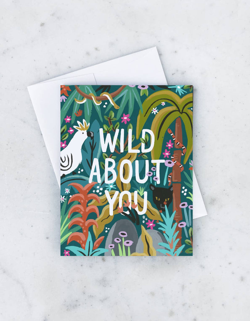 "Wild About You" Card - A playful and charming card expressing untamed love, printed on high-quality cardstock.