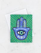Hamsa Birthday Card - A beautifully designed card featuring the protective Hamsa symbol for a happy and blessed birthday.