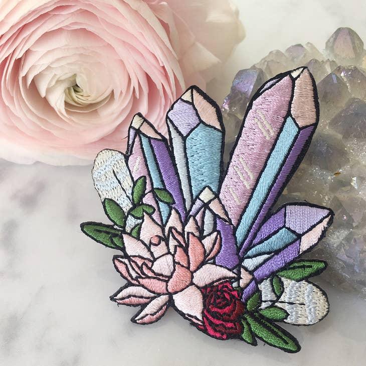 Crystal Cluster Patch, depicting a detailed and radiant grouping of crystals, symbolizing natural energy and spiritual growth.