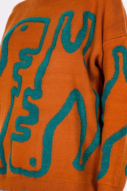 Dinosaur Sweater featuring cute dinosaur motifs on a comfortable, warm fabric, perfect for adding a fun element to your outfit.