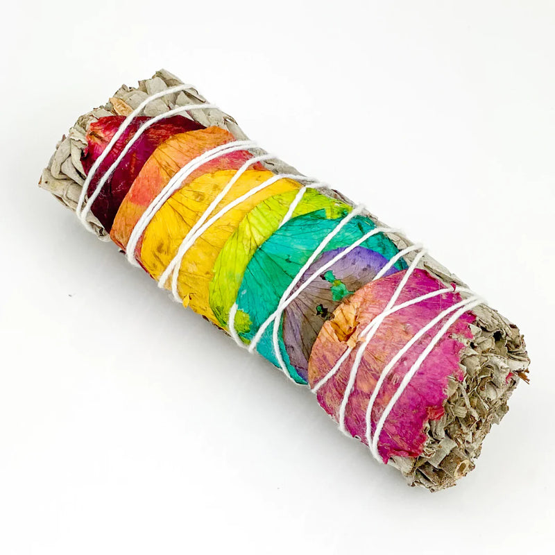 Rainbow Rose Petal Chakra Sage