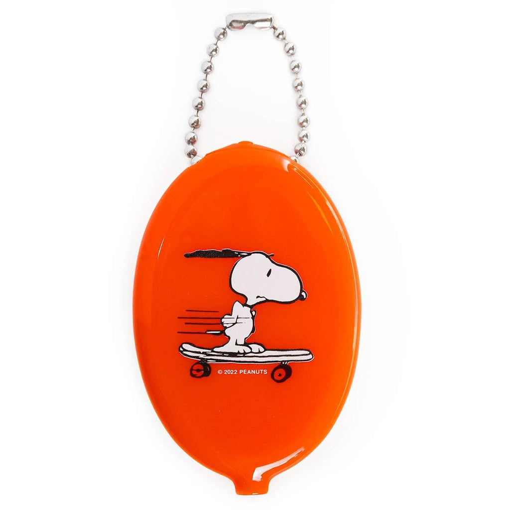 Peanuts Snoopy Skateboard Coin Pouch - Snoopy on a skateboard, a playful and compact coin pouch for Peanuts enthusiasts.