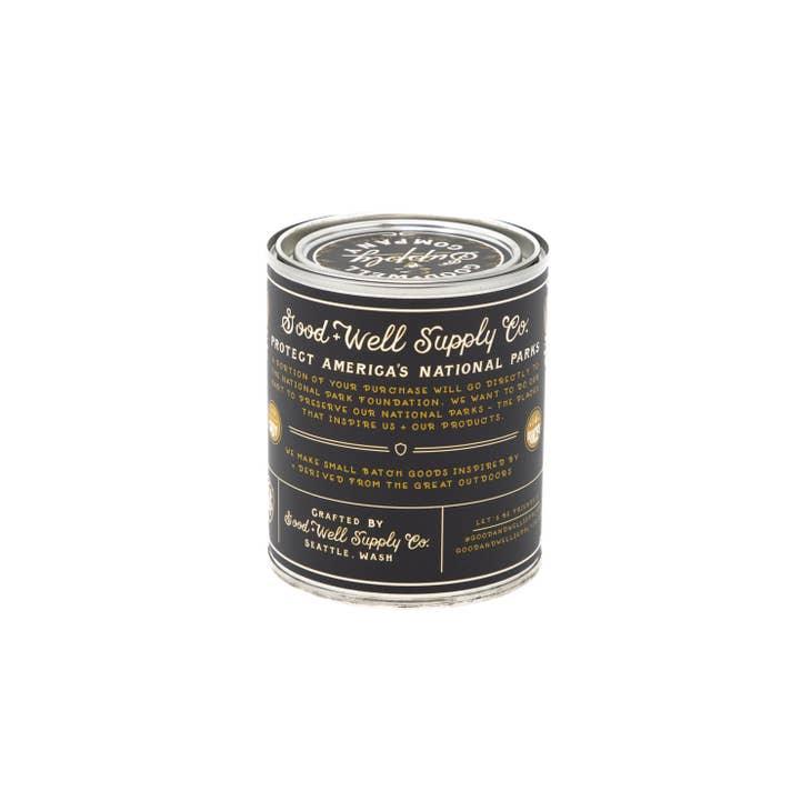 Great Basin Soy Candle in sustainable packaging, diffusing a crisp, earthy scent reminiscent of the expansive outdoors.