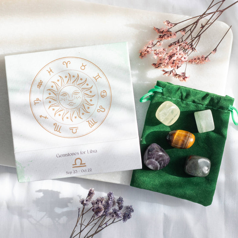 Libra Crystal Set - Rose Quartz, Amethyst, Balance Stones