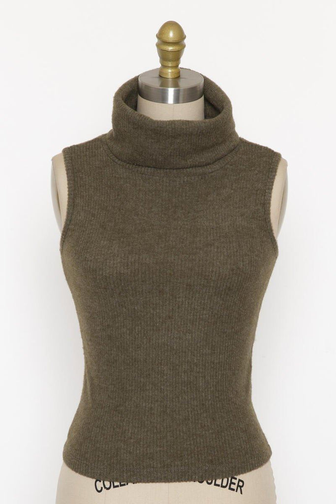 Sleeveless Turtle Neck - Effortless elegance in a versatile sleeveless design.
