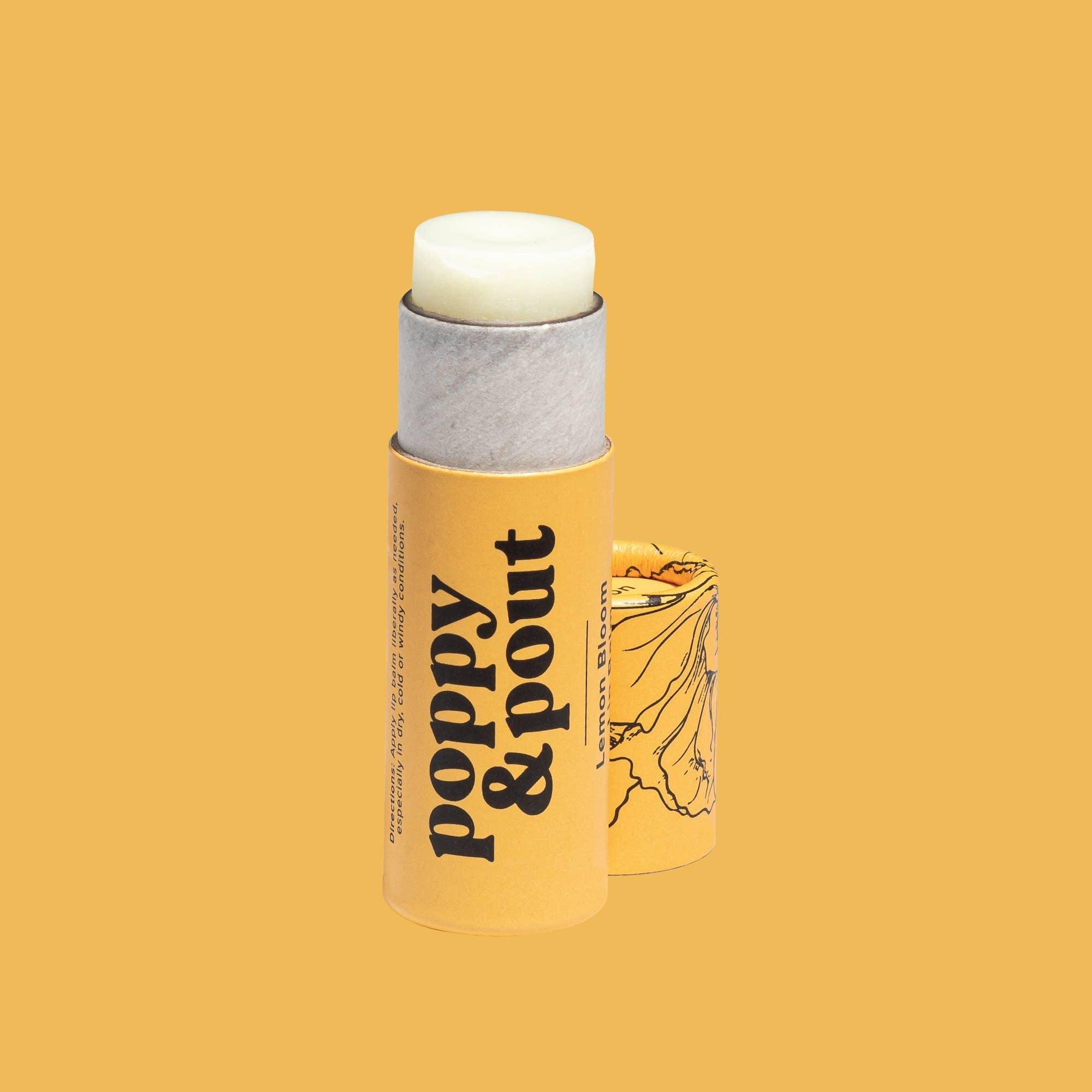 Poppy & Pout Lip Balm - Lemon Bloom - Organic Lip Care for Fresh and Hydrated Lips