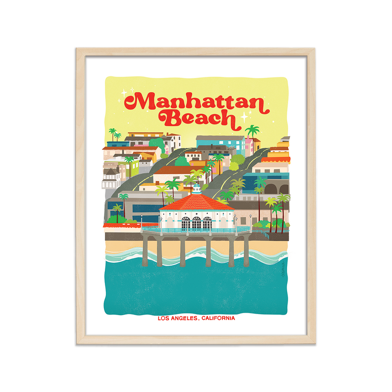 Manhattan Beach Print showcasing the urban charm and energy of this iconic cityscape.