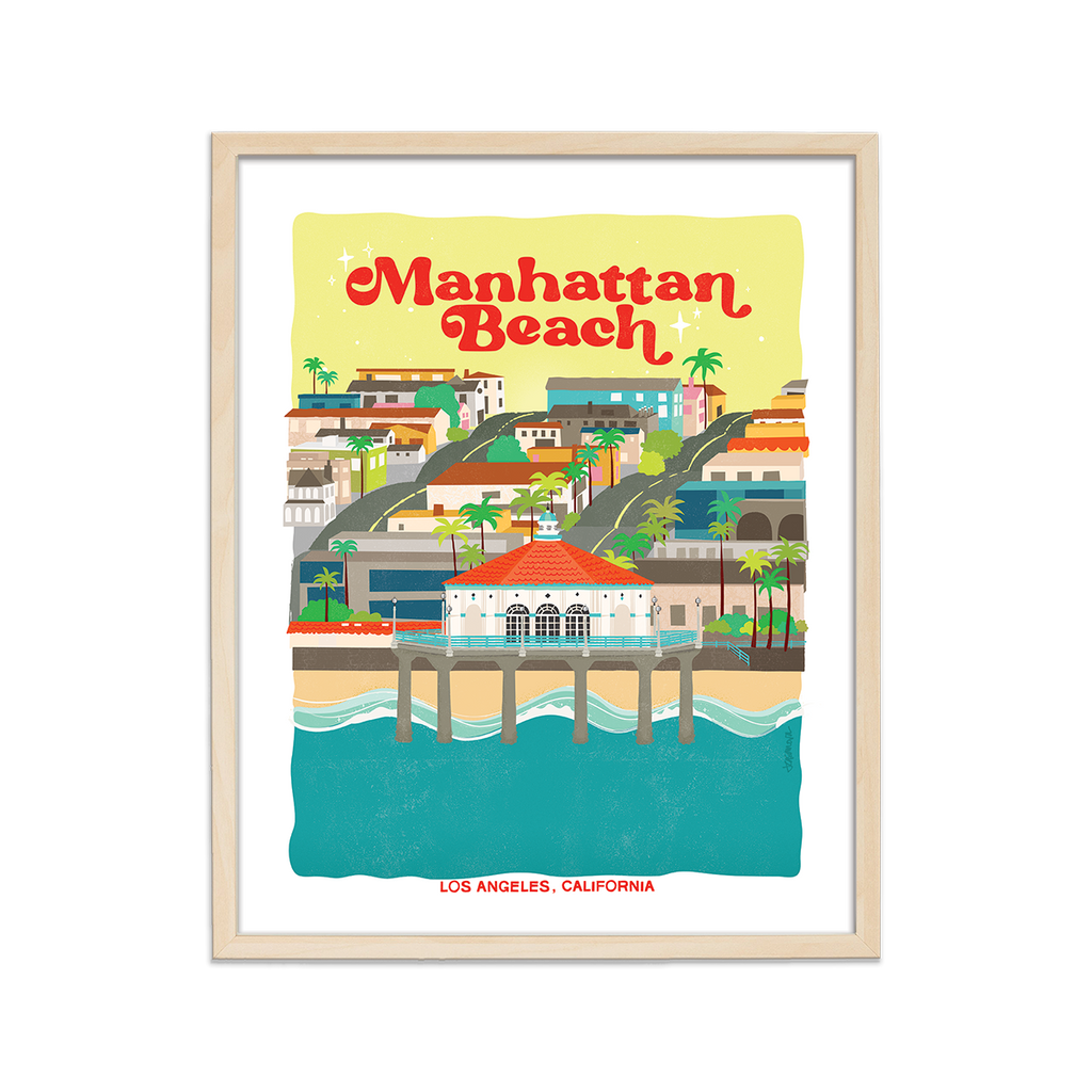 Manhattan Beach Print showcasing the urban charm and energy of this iconic cityscape.