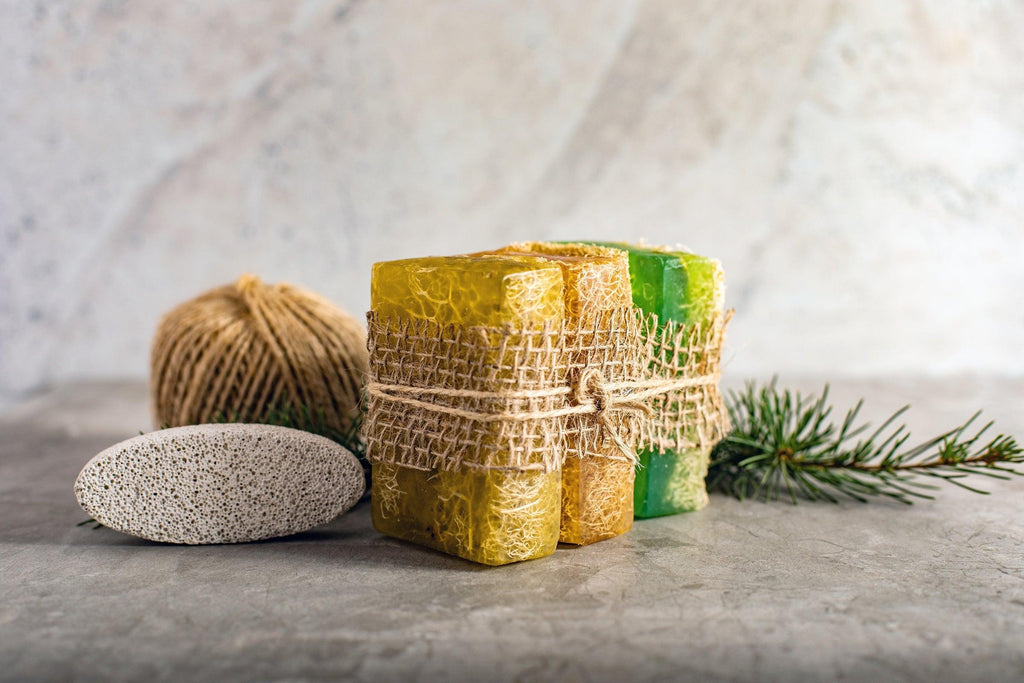 Coco-Nuts For You Loofah Soap, an exfoliating soap bar with a tropical coconut aroma.