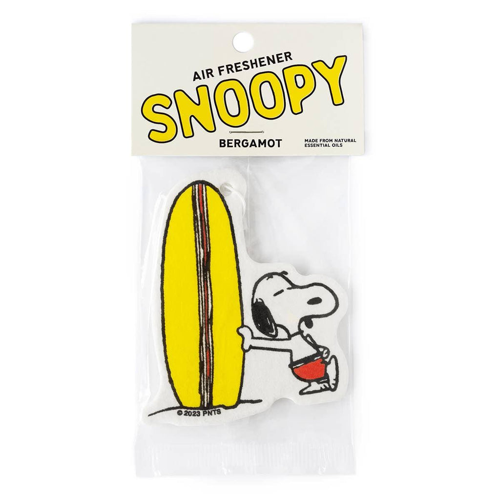Peanuts Snoopy Surf Air Freshener - Snoopy catching a surf, a refreshing car accessory with a cool scent.