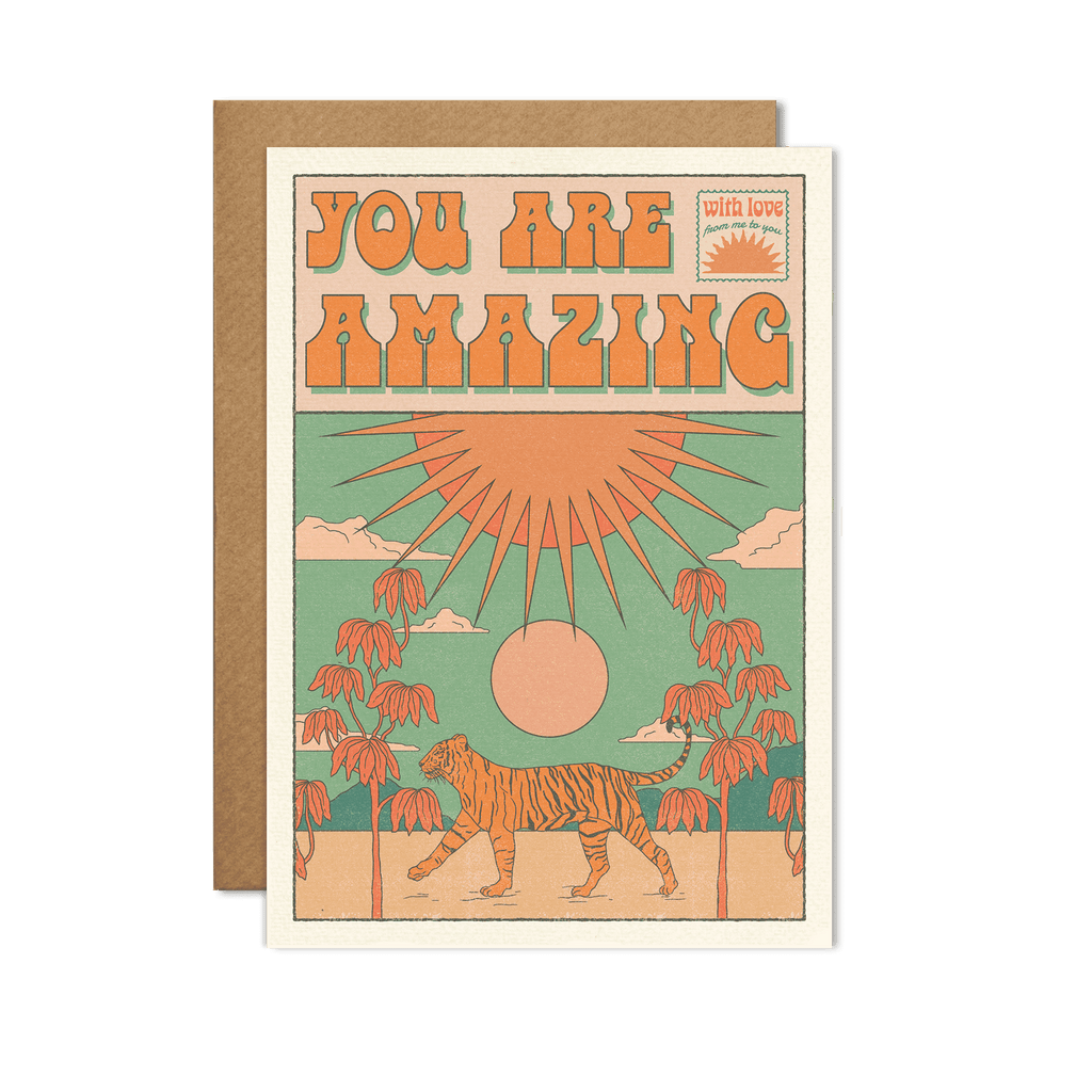 You Are Amazing' card featuring an inspiring front design and powerful inside affirmation